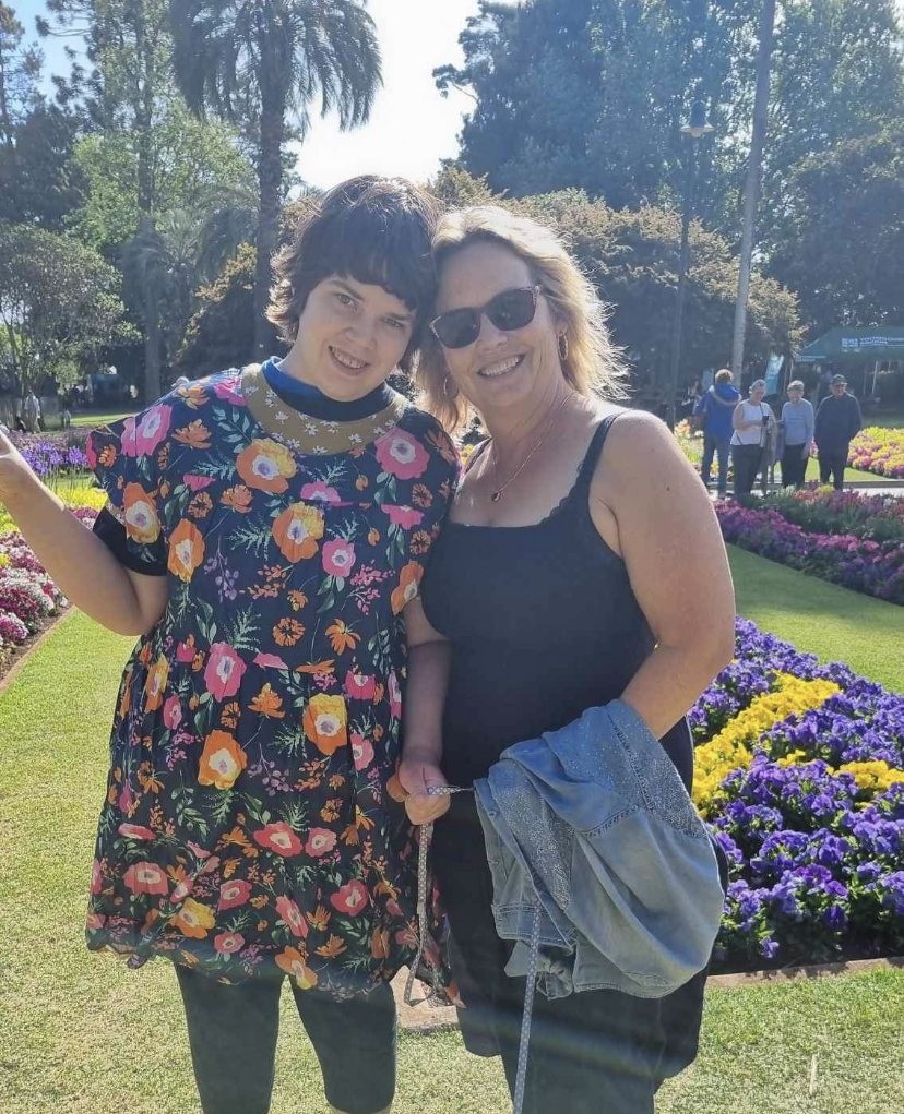 Dee and Caitlin enjoying a day out together in the gardens